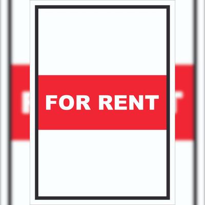 HB-Druck For Rent Schild mit Text Verkaufsschild hochkant A0 Rückseite selbstklebend