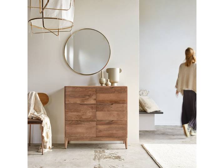 Kommode Gabrielle aus massivem Mangoholz - Braun
