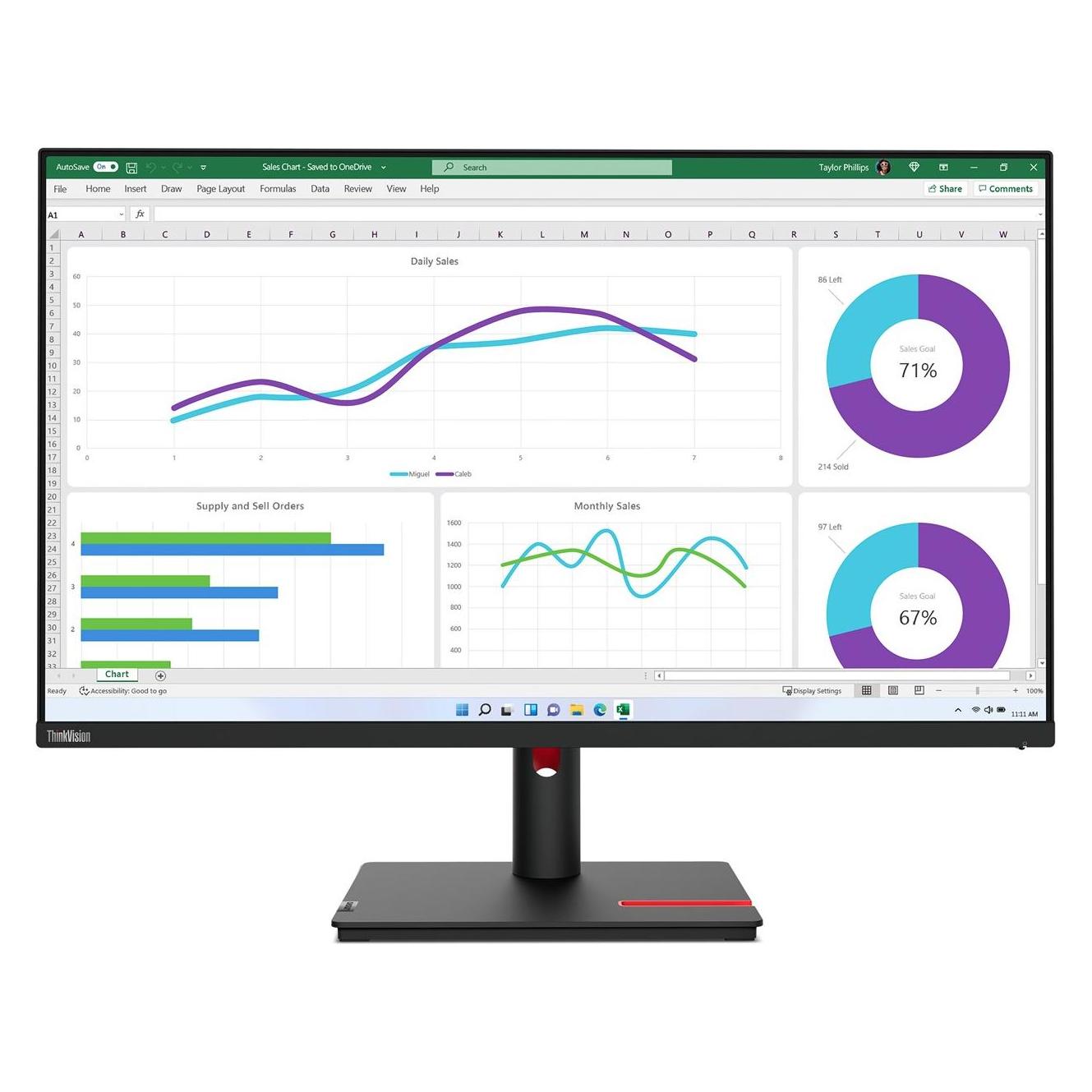 Lenovo ThinkVision T32h-30 (2560 x 1440 Pixel, 31.50") (63D3GAT1EU)