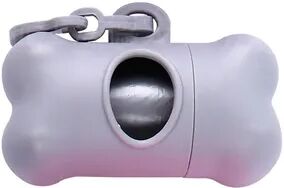 Discount Dollar Deals Bone Shaped Dog Waste Bag Dispenser With Holder Portable Poop Bag Carrier For Pet Owners grey