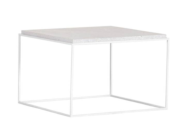 Couchtisch TERRAZZO 60 x 60 cm weiß/ grau