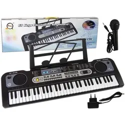 Lean Toys Keyboard with Microphone Musical Instrument Black