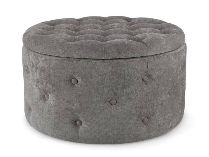 Pouf en tissu gris foncé