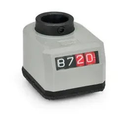 Stellungsanzeiger, Hohlwelle Stahl, 4-stellig, digitale Anzeige, mechanisches Zählwerk (954-005.0-AR-L-GR)