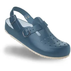 Sandale Modell BAD TÖLZ gelocht, mit Rist- und Fersenriemen, blau, Gr. 38