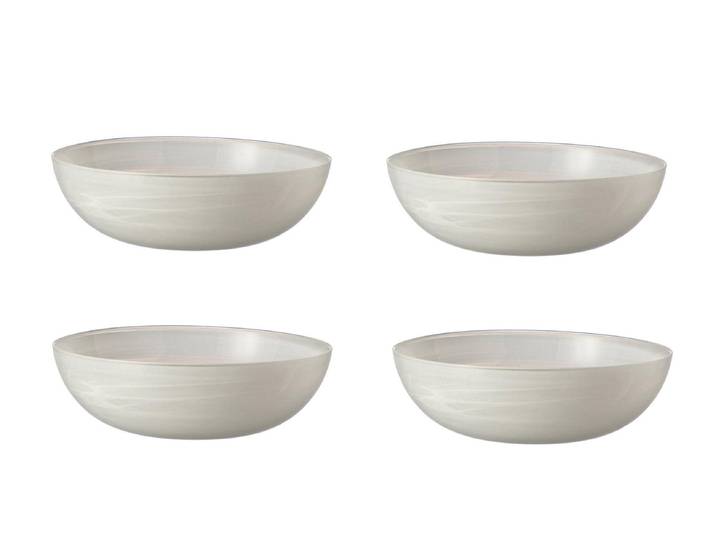 Schale LEONARDO Albastro 28 cm 4 St , weiss (weiß), B:28cm H:9cm T:28cm, Glas, Schüsseln, Schale