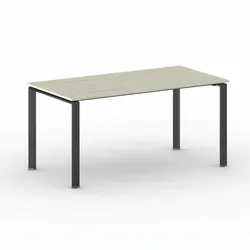 Konferenztisch PRIMO INFINITY 160x80 cm, schwarzes Metallgestell, Eiche natur