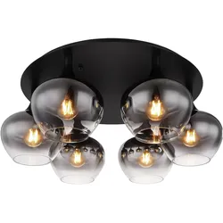 Globo, Deckenleuchte, Deckenleuchte Maxy schwarz matt 6xE27 (E27)