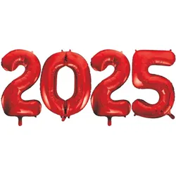 Folienballon 2025 rot Silvester XL