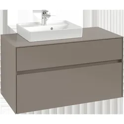 Villeroy & Boch Collaro Waschbeckenunterschrank, Waschbecken links, wandhängend, 1000x548x500mm, C01400VR, Farbe: Front/Korpus: Graphite, Griff: Graphite