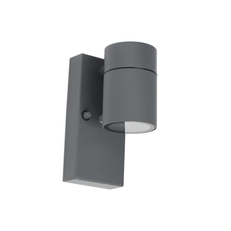 Qazqa Moderne Buiten Wandlamp Grijs met Schemersensor IP44