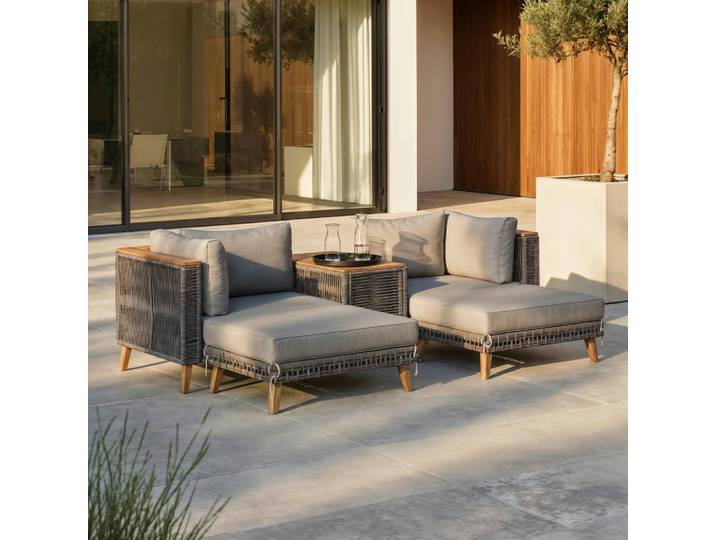 Gartenlounge Holz, Metall, Kunststoff, Textil