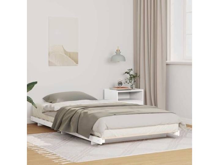 YUTAASU Bettrahmen Weiß 80 x 200 cm Massives Kiefernholz Ohne Boxspring, Einfache Montage, Modernes Design, Pflegeleicht, Stabil