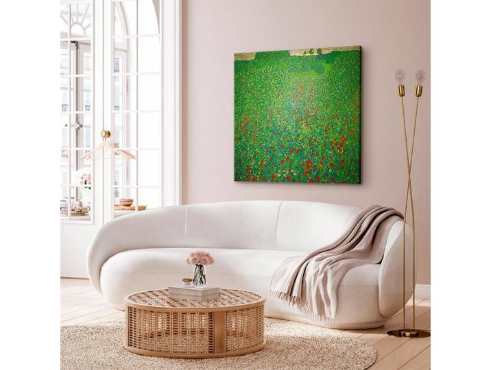 Toile Poppy Field Feutre Vert/Vert 40 x 40cm