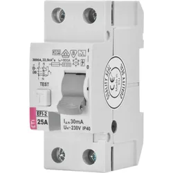 FI-Schalter EFI-2, 2-polig, 25A, 30mA, Typ A, unverzögert ETI