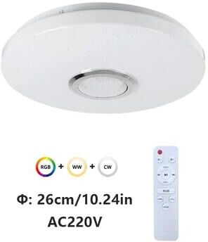 Newmooncrystals Smart RGB LED Ceiling Light With Bluetooth Speaker & Remote 26cm
