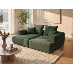 Sofa 3-Sitzer - tiefe Komfortsitzfläche - Cord - Grün - PINETA