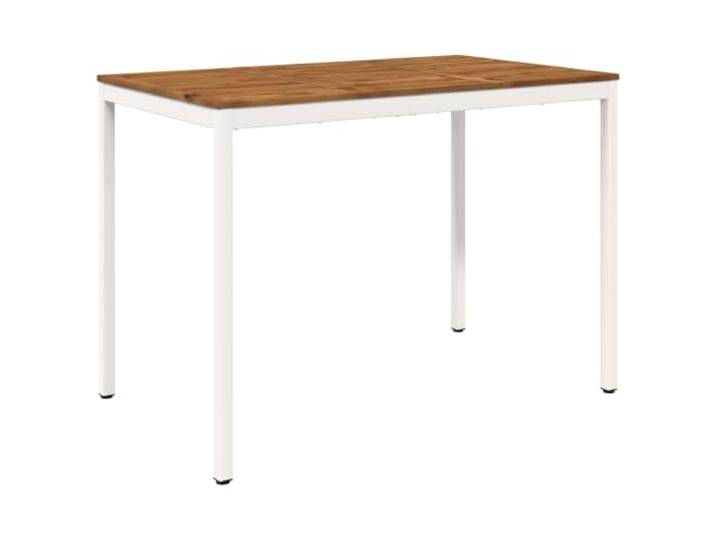 FDSAQOPT Gartenbar-Tisch Akazienholz Weiß 147 x 88,5 x 105 cm Massives Akazienholz,Stahlbeine,Bartisch und Esstisch,Outdoor,Terrasse,Balkon,Garten