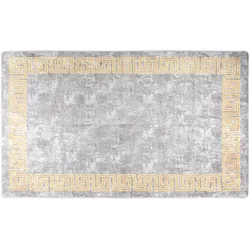 vidaXL Teppich Waschbar Grau 120x180 cm Rutschfest