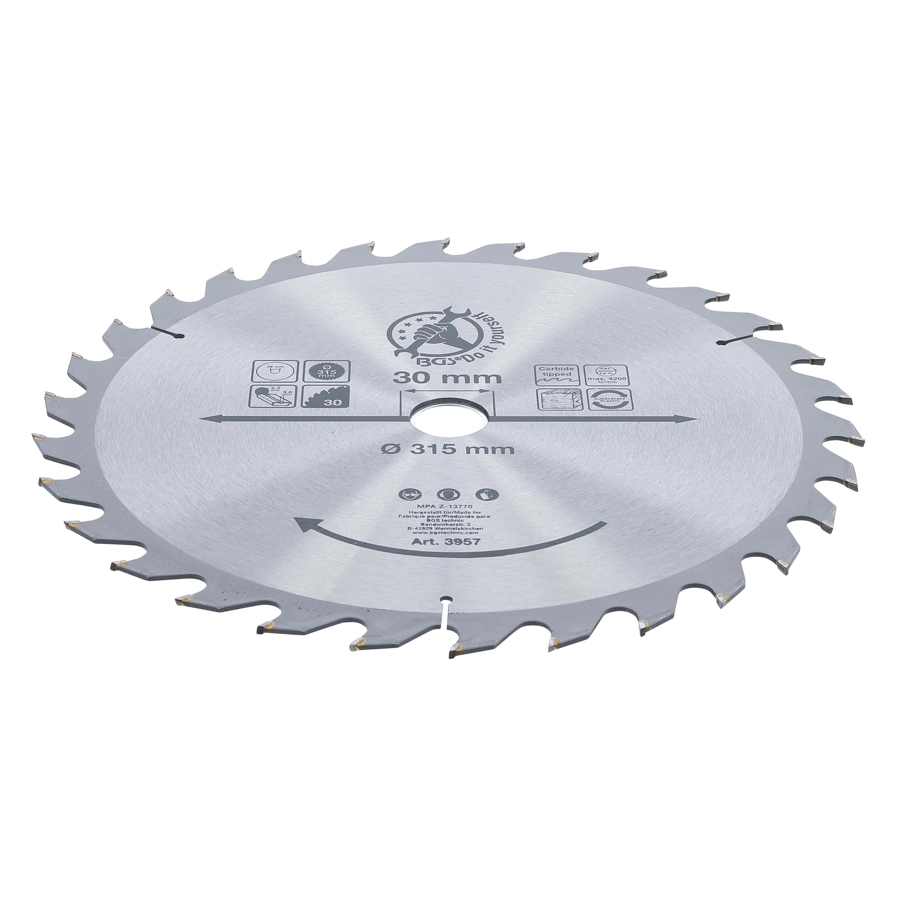 BGS Hartmetall-Kreissägeblatt Ø 315 x 30 x 3,0 mm 30 Zähne (3957)