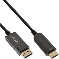 InLine Videokabel DisplayPort männlich bis HDMI männlich (15 m), Videokabel, Schwarz