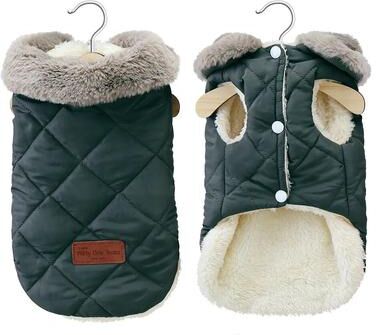 Happy Pet Pantry Winter Pet Jacket: Super Warm Clothes With Fur Collar For Small Dogs Cotton Outfits 2XL 2