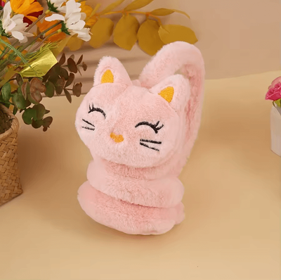Inspire Essentials CozyCat Plush Earmuffs Winter Warm Ear Protection korean Pink