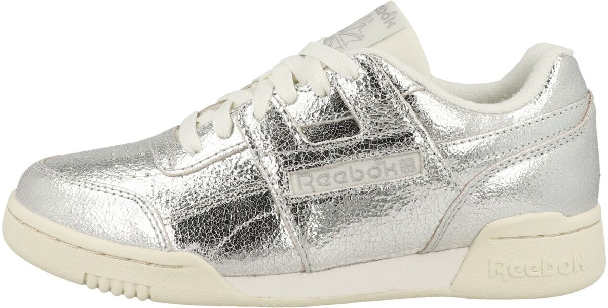 Sneaker REEBOK "Reebok Workout Plus Sneaker low Damen Schuhe", Damen, Gr. 40, Textil, silber, Schuhe Sneaker, Ziernähte