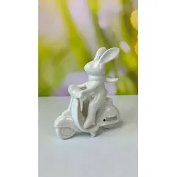 Hase Vespino auf Vespa 13cm cremeweiß