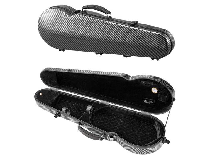 VEVOR Étui à violon 4/4 pleine grandeur\, hygromètre intégré\, étui à violon\, étui à violon avec doublure souple\, deux bretelles\, anti-rayures\, forme triangulaire\, pour violon\, noir