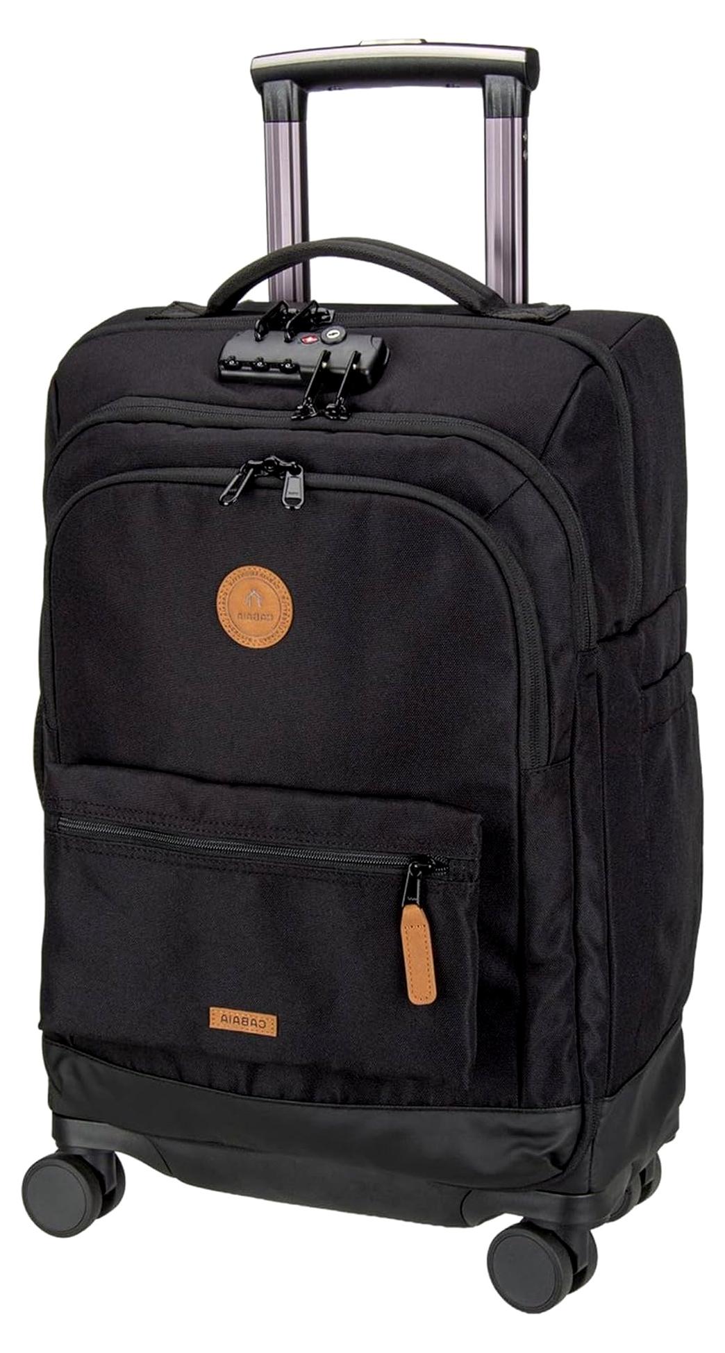 Damen Herren Trolley Soft Suitcase 4 Wheels Small One Size