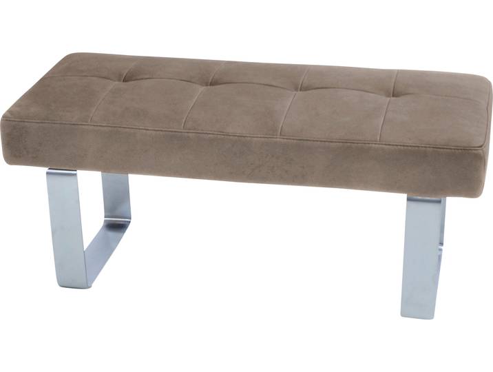 Hockerbank K+W KOMFORT & WOHNEN Santos II , beige (sandfarben), B:113cm H:51cm T:49cm, 100% Polyester, Hocker, Essbank Polsterbank, Sitzpolsterung aus hochwertigem Kaltschaum, Breite ca. 113 cm