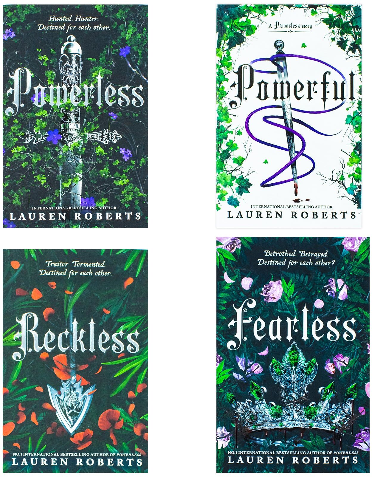 Simon & Schuster The Powerless Trilogy By Lauren Roberts 4 Books Collection Set (Fearless [Hardback], Powerless, Powerful and Reckless)