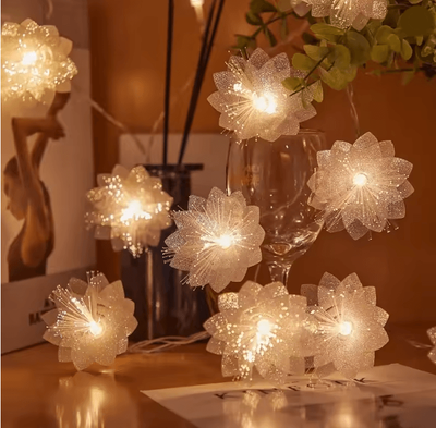 Inspire Essentials Fiber Optic LED Flower Fairy Light Garland warm White 2m 10leds
