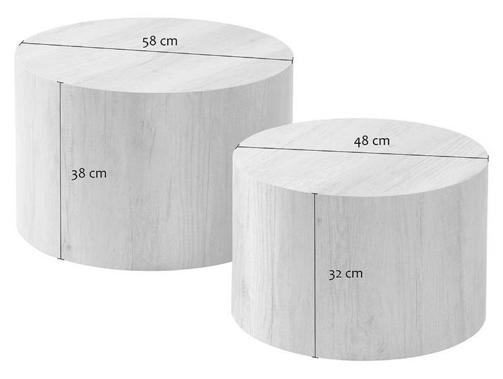 CALICOSY - 2er-Set runde Couchtische - MAIA
