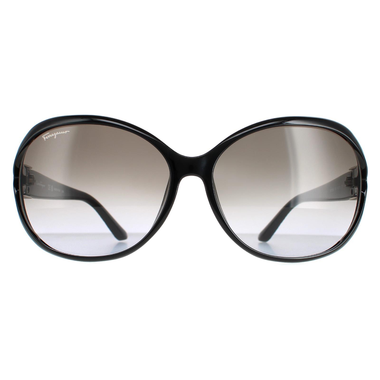 Salvatore Ferragamo Ovale dames zwart grijze gradiënt SF770SA