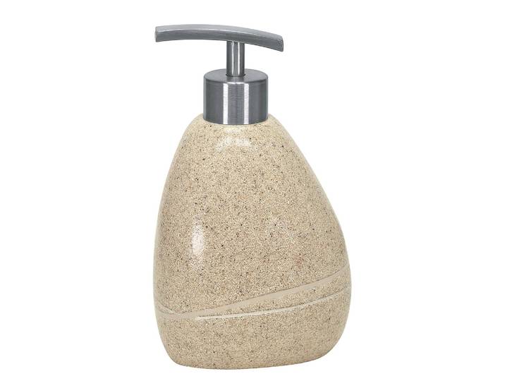 Distributeur de savon Stones Polyrésine Beige/Sable 10 x 17 x 7cm