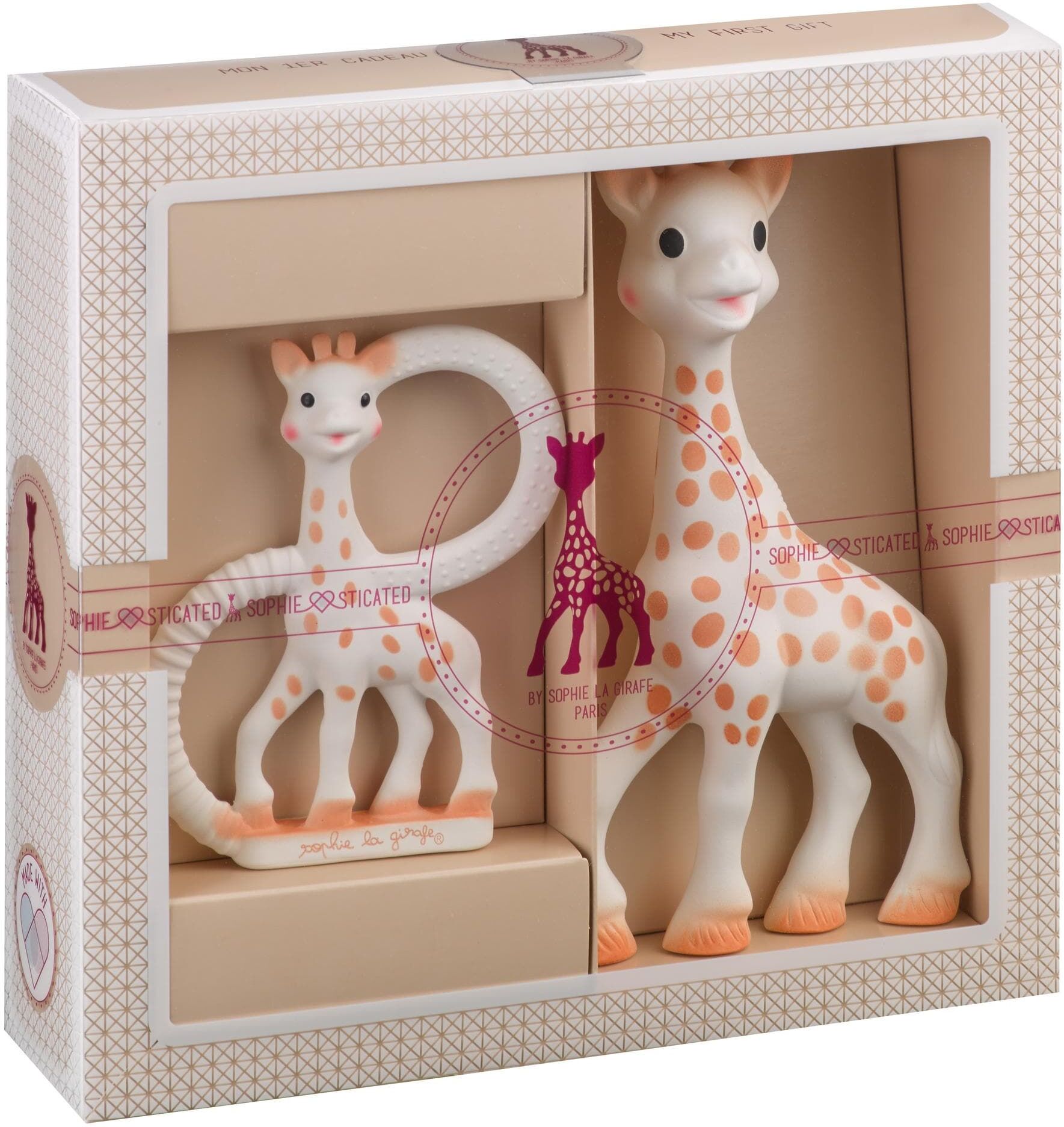 Neugeborenen-Geschenkset SOPHIE LA GIRAFE "Sophie", Jungen, braun, Obermaterial: 100% Naturkautschuk, KOB Set-Artikel Neugeborenen-Geschenkset braun Einheitsgröße