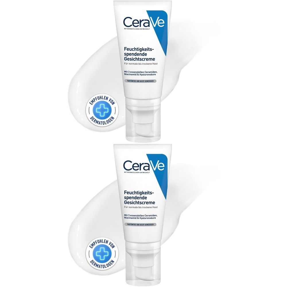CeraVe Feuchtigkeitsspendende Nachtscreme x2 2x52 ml Nachtcreme