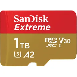 SanDisk 1TB Extreme microSD Speicherkarte (2022) 190MB/s & 130MB/s Lese/Schreibgeschwindigkeit, A2 C10 V30 UHS-I U3