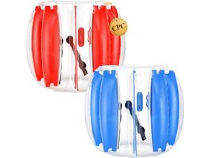 VEVOR Bulle Bubble Foot Gonflable 1,2 m Lot de 2, Bumper Ball Transparente, Costume de Bubble Foot pour Activités de Plein Air, PVC Épais, Bulle Humaine Pare-chocs de Sumo, Bleu Rouge, avec Poignées