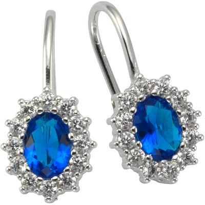 Paar Ohrhänger FIRETTI "Schmuck Geschenk, Ohrringe Entourage Royal, Silber 925", blau (silberfarben, dunkelblau, kristallweiß, dunkelblau, kristallweiß), Ohrringe, Damen, Silber 925 (Sterlingsilber), mit Kristallstein, Zirkonia (synth.)