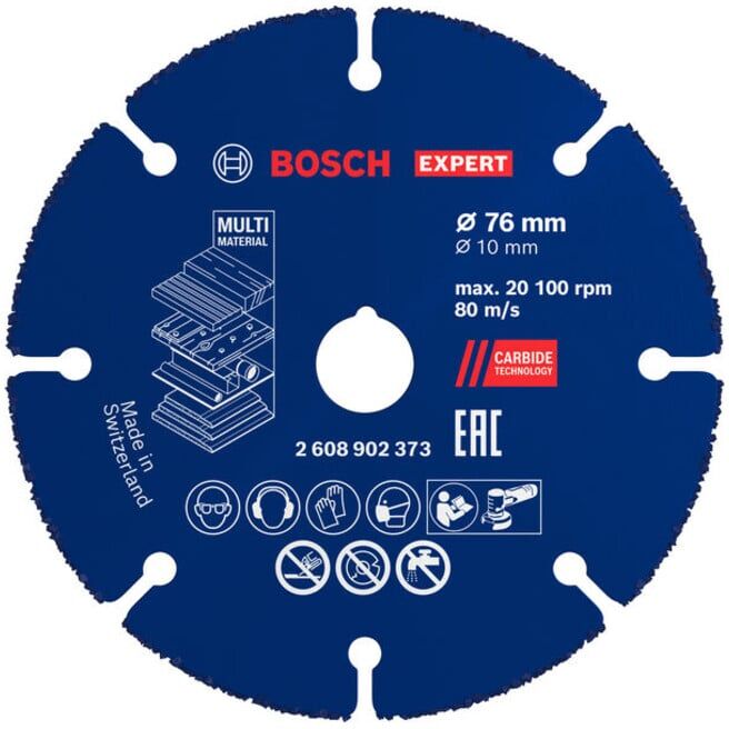 BOSCH EXPERT Disque de coupe carbure multi-matériaux, 76 x 10 mm (2608902373)