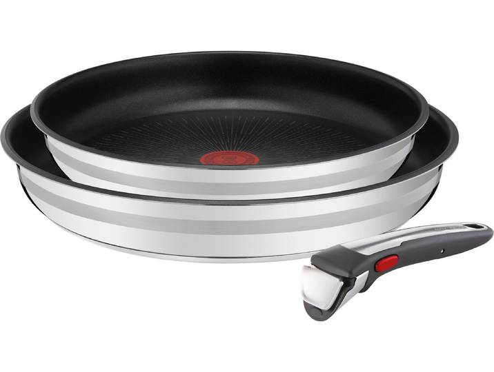 Pfannen-Set TEFAL Ingenio 28 cm , silber, B:33cm H:12cm Ø:28cm, Pfannen, Pfannen-Set