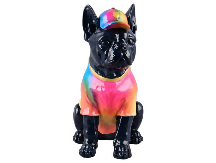 Dekohund, Mehrfarbig, Schwarz, Keramik, Hund, 20x25x12 cm, sitzend, zum Stellen, Tierfiguren, Dekoration, Dekofiguren & Skulpturen, Dekotiere