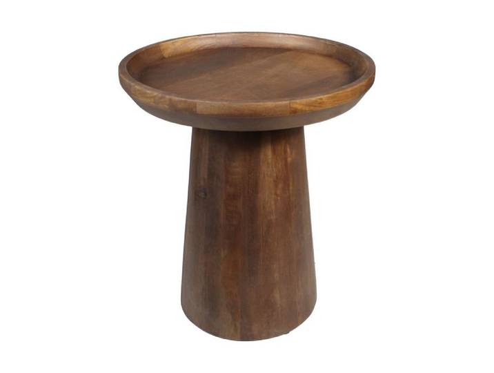 Natur24 Couchtisch Tisch Rund Drum 45x45x50cm Braun Mangoholz