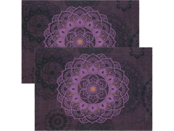 Erwin Müller Tischset Mandala aubergine Größe 35x50 cm - robuste, strapazierfähige Qualität, pflegeleicht, samtige Oberfläche