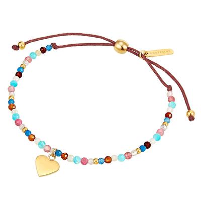 Armband EASTSIDE "ES361", bunt (braun, blau), Armbänder, Damen, Armband, aus Edelstahl