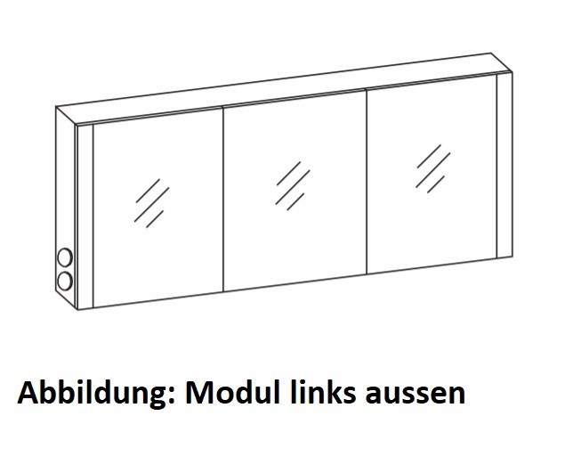 Artiqua LED-Spiegelschrank, Oxid Hellgrau quer, 071-SET-2-16-UN-721 071-SET-2-16-UN-721