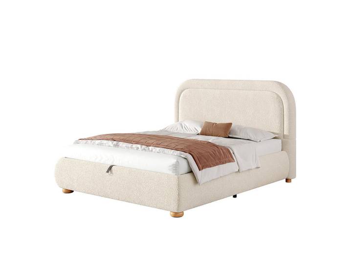 Komhtom Polsterbett 140×190cm mit großem Stauraum in Beige, Mode, 140x190 cm, Schlafzimmer, Betten, Polsterbetten